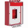 STI-13520NR STI Universal Stopper Dome Cover Enclosed Back Box, Open Mounting Plate and Hood with Horn - No Label - Red