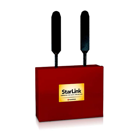 SLE-LTEV-CFB Napco StarLink Commercial Fire/Burglar LTE Cellular Alarm Communicator - Red Metal Enclosure - Powered by Control Panel - Verizon Network