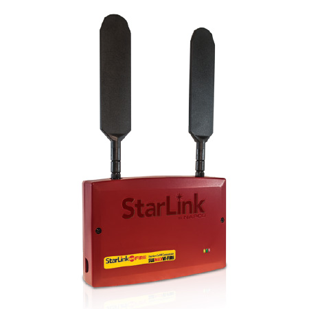 SLE-MAXVI-FIRE Napco StarLink Max Fire Dual Path Commercial Fire/Burglar 5G LTE-M Cellular and WiFi Alarm Communicator - Red Plastic Enclosure - Powered by Control Panel - Verizon Network