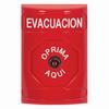 SS2000EV-ES STI Red No Cover Key-to-Reset Stopper Station with EVACUATION Label Spanish