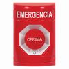 SS2001EM-ES STI Red No Cover Turn-to-Reset Stopper Station with EMERGENCY Label Spanish