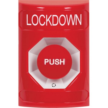 SS2001LD-EN STI Red No Cover Turn-to-Reset Stopper Station with LOCKDOWN Label English