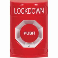 SS2001LD-EN STI Red No Cover Turn-to-Reset Stopper Station with LOCKDOWN Label English