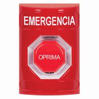SS2002EM-ES STI Red No Cover Key-to-Reset (Illuminated) Stopper Station with EMERGENCY Label Spanish