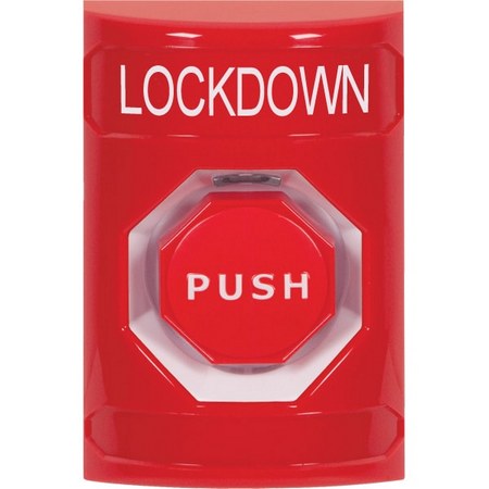 SS2002LD-EN STI Red No Cover Key-to-Reset (Illuminated) Stopper Station with LOCKDOWN Label English