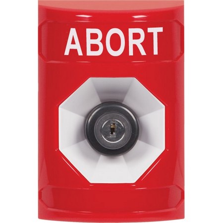 SS2003AB-EN STI Red No Cover Key-to-Activate Stopper Station with ABORT Label English