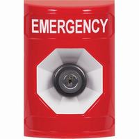 SS2003EM-EN STI Red No Cover Key-to-Activate Stopper Station with EMERGENCY Label English