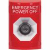 SS2003PO-EN STI Red No Cover Key-to-Activate Stopper Station with EMERGENCY POWER OFF Label English