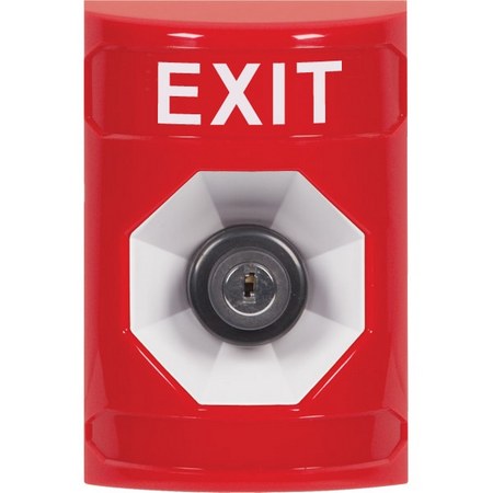 SS2003XT-EN STI Red No Cover Key-to-Activate Stopper Station with EXIT Label English