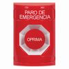 SS2004ES-ES STI Red No Cover Momentary Stopper Station with EMERGENCY STOP Label Spanish