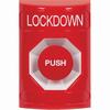 SS2004LD-EN STI Red No Cover Momentary Stopper Station with LOCKDOWN Label English