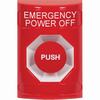SS2004PO-EN STI Red No Cover Momentary Stopper Station with EMERGENCY POWER OFF Label English