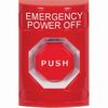 SS2005PO-EN STI Red No Cover Momentary (Illuminated) Stopper Station with EMERGENCY POWER OFF Label English