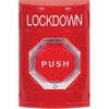 SS2009LD-EN STI Red No Cover Turn-to-Reset (Illuminated) Stopper Station with LOCKDOWN Label English