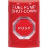 SS2009PS-EN STI Red No Cover Turn-to-Reset (Illuminated) Stopper Station with FUEL PUMP SHUT DOWN Label English