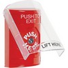 SS2020PX-EN STI Red Indoor Only Flush or Surface Key-to-Reset Stopper Station with PUSH TO EXIT Label English