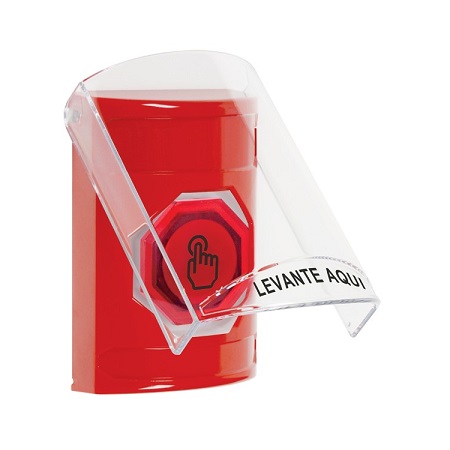 SS2027NT-ES STI Red Indoor Only Flush or Surface Weather Resistant Momentary (Illuminated) with Red Lens Stopper Station with No Text Label Spanish