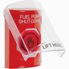 SS2027PS-EN STI Red Indoor Only Flush or Surface Weather Resistant Momentary (Illuminated) with Red Lens Stopper Station with FUEL PUMP SHUT DOWN Label English