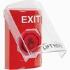 SS2027XT-EN STI Red Indoor Only Flush or Surface Weather Resistant Momentary (Illuminated) with Red Lens Stopper Station with EXIT Label English