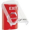 SS2028XT-EN STI Red Indoor Only Flush or Surface Pneumatic (Illuminated) Stopper Station with EXIT Label English