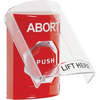 SS2029AB-EN STI Red Indoor Only Flush or Surface Turn-to-Reset (Illuminated) Stopper Station with ABORT Label English