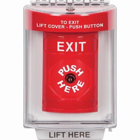 SS2030XT-EN STI Red Indoor/Outdoor Flush Key-to-Reset Stopper Station with EXIT Label English