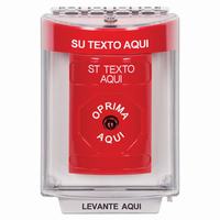 SS2030ZA-ES STI Red Indoor/Outdoor Flush Key-to-Reset Stopper Station with Non-Returnable Custom Text Label Spanish