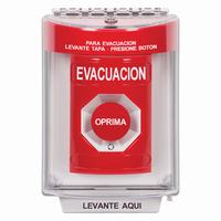 SS2031EV-ES STI Red Indoor/Outdoor Flush Turn-to-Reset Stopper Station with EVACUATION Label Spanish