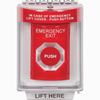 SS2031EX-EN STI Red Indoor/Outdoor Flush Turn-to-Reset Stopper Station with EMERGENCY EXIT Label English
