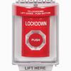 SS2031LD-EN STI Red Indoor/Outdoor Flush Turn-to-Reset Stopper Station with LOCKDOWN Label English