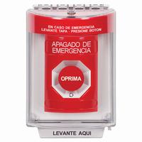 SS2031PO-ES STI Red Indoor/Outdoor Flush Turn-to-Reset Stopper Station with EMERGENCY POWER OFF Label Spanish