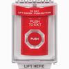 SS2031PX-EN STI Red Indoor/Outdoor Flush Turn-to-Reset Stopper Station with PUSH TO EXIT Label English