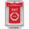 SS2031XT-EN STI Red Indoor/Outdoor Flush Turn-to-Reset Stopper Station with EXIT Label English