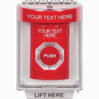 SS2031ZA-EN STI Red Indoor/Outdoor Flush Turn-to-Reset Stopper Station with Non-Returnable Custom Text Label English
