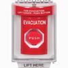 SS2032EV-EN STI Red Indoor/Outdoor Flush Key-to-Reset (Illuminated) Stopper Station with EVACUATION Label English