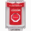 SS2032LD-EN STI Red Indoor/Outdoor Flush Key-to-Reset (Illuminated) Stopper Station with LOCKDOWN Label English