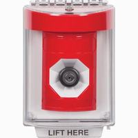 SS2033NT-EN STI Red Indoor/Outdoor Flush Key-to-Activate Stopper Station with No Text Label English