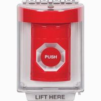 SS2034NT-EN STI Red Indoor/Outdoor Flush Momentary Stopper Station with No Text Label English