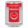 SS2035EM-ES STI Red Indoor/Outdoor Flush Momentary (Illuminated) Stopper Station with EMERGENCY Label Spanish