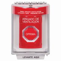 SS2035HV-ES STI Red Indoor/Outdoor Flush Momentary (Illuminated) Stopper Station with HVAC SHUT DOWN Label Spanish