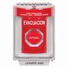 SS2038EV-ES STI Red Indoor/Outdoor Flush Pneumatic (Illuminated) Stopper Station with EVACUATION Label Spanish