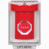 SS2038NT-EN STI Red Indoor/Outdoor Flush Pneumatic (Illuminated) Stopper Station with No Text Label English