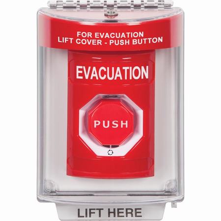 SS2039EV-EN STI Red Indoor/Outdoor Flush Turn-to-Reset (Illuminated) Stopper Station with EVACUATION Label English