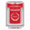 SS2039EV-ES STI Red Indoor/Outdoor Flush Turn-to-Reset (Illuminated) Stopper Station with EVACUATION Label Spanish