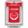 SS2039LD-EN STI Red Indoor/Outdoor Flush Turn-to-Reset (Illuminated) Stopper Station with LOCKDOWN Label English