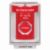 SS2039ZA-ES STI Red Indoor/Outdoor Flush Turn-to-Reset (Illuminated) Stopper Station with Non-Returnable Custom Text Label Spanish