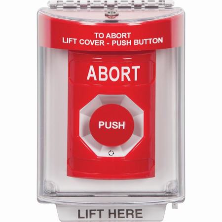 SS2041AB-EN STI Red Indoor/Outdoor Flush w/ Horn Turn-to-Reset Stopper Station with ABORT Label English