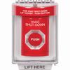 SS2041HV-EN STI Red Indoor/Outdoor Flush w/ Horn Turn-to-Reset Stopper Station with HVAC SHUT DOWN Label English