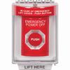 SS2041PO-EN STI Red Indoor/Outdoor Flush w/ Horn Turn-to-Reset Stopper Station with EMERGENCY POWER OFF Label English