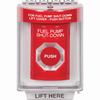 SS2041PS-EN STI Red Indoor/Outdoor Flush w/ Horn Turn-to-Reset Stopper Station with FUEL PUMP SHUT DOWN Label English